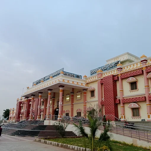 Exterior view of the Mantralayam Road MALM railway station in Madhavaram